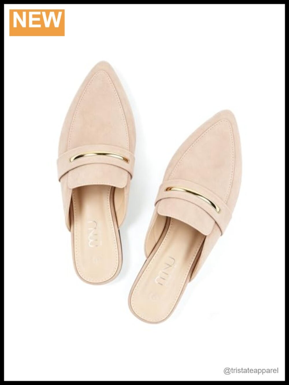 Suede Slip On Mules Pointed Toe Flat Cushioned Work Loafers